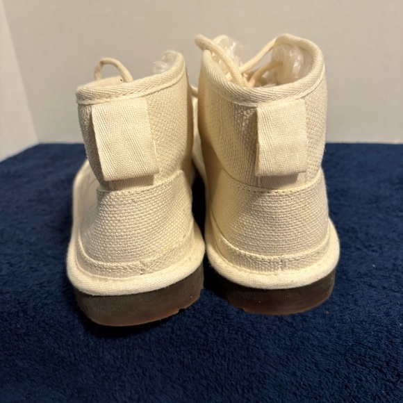 UGG Neumel Natural Boots Ankle Chukka Lace Up Shoes Womens 10 Wheat Hemp Lyocell - Picture 4 of 7